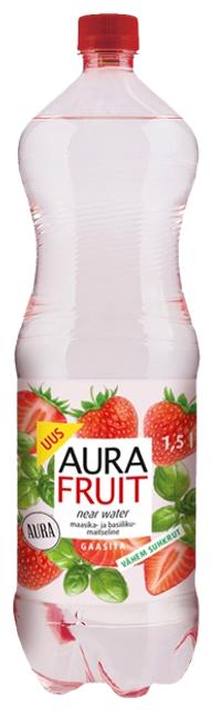 Aura Fruit maasika-basiiliku maitsega vesi 1,5L