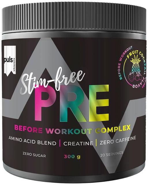 PULS Stim-free Pre workout juomajauhe hedelmä cocktail 300g