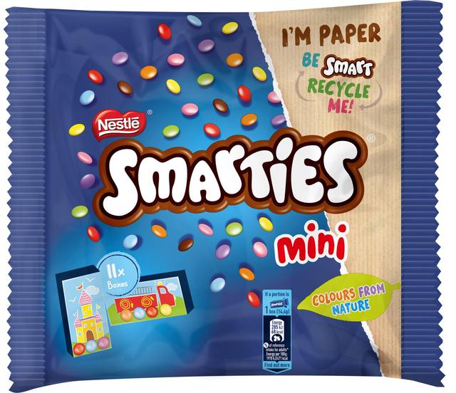 Nestlé Smarties Mini 158g sokerikuorrutettuja maitosuklaarakeita