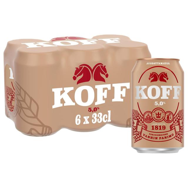 6-pack KOFF Suodattamaton olut 5 % tölkki 0,33 L