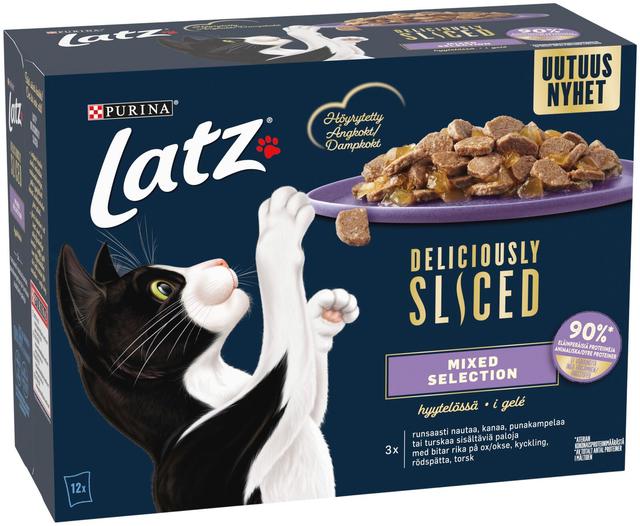 Latz Deliciously Sliced 12x80 Mixed lajitelma kissanruoka