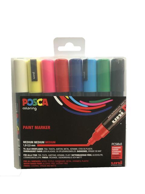 Uni Posca maalikynäsarja PC-5M 8 kynää