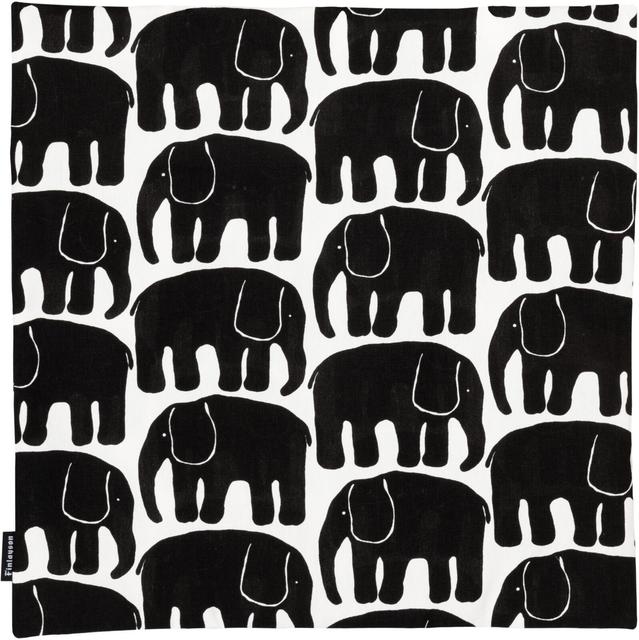 Finlayson tyynynpäällinen Elefantti 50 x 50 cm mustavalkoinen