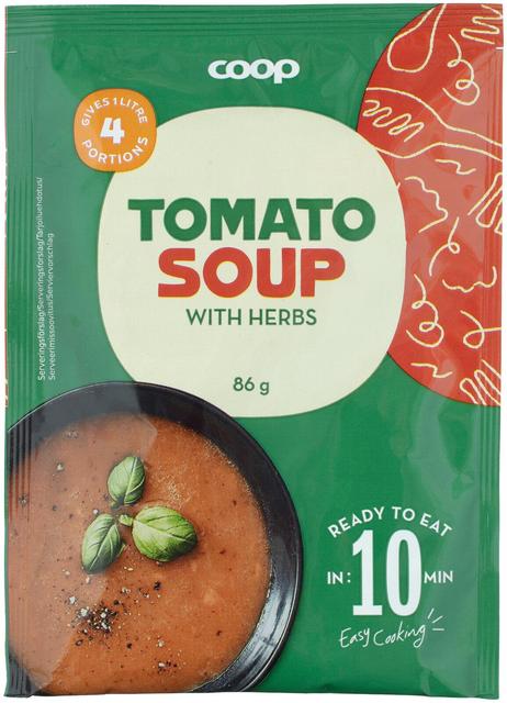 Coop tomatisupi koostisosad 86 g