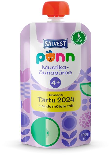 Põnn mustika-õunapüree 100 g, öko, alates 4-elukuust