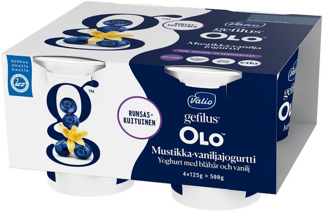 Valio Gefilus® OLO™ jogurtti 4x125 g mustikka-vanilja laktoositon