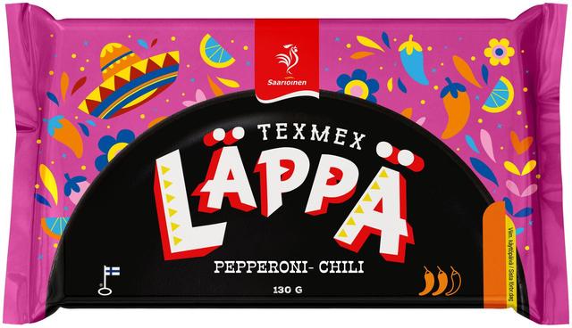 Saarioinen Texmex Läppä pepperoni-chili, pepperonitäytteinen välipalapizza 130g