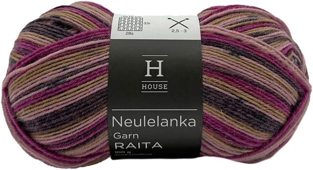 House sukkalanka Raita-kuvio 100 g Fuchsia/light pink/beige 82448