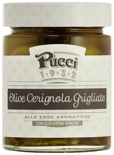Pucci1932 grillatut kivettömät Cerignola-oliivit 200/100 g