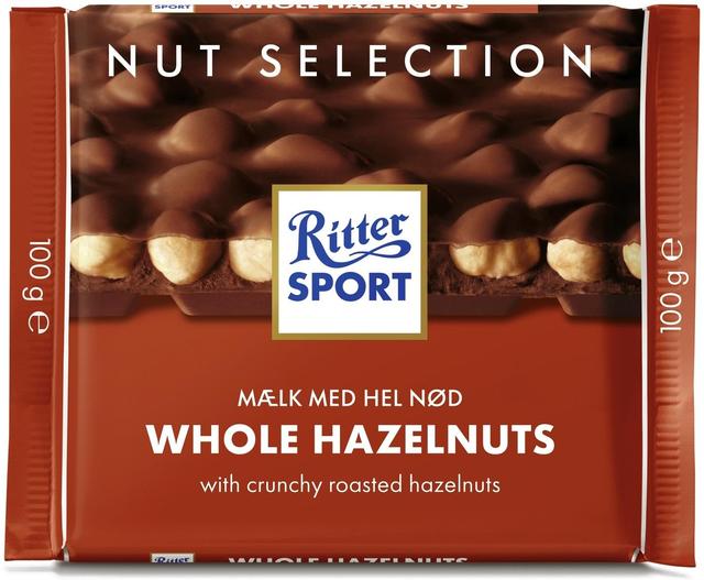 Ritter Sport piimašokolaad tervete metspähklitega 100g