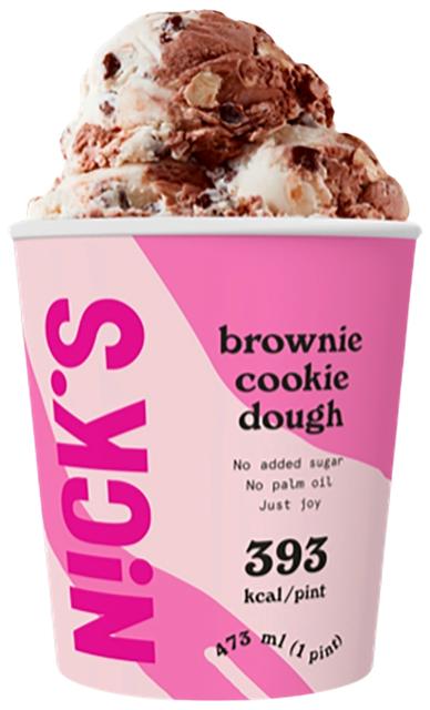 Nick's Brownie cookie dough jäätelö 473ml/306g