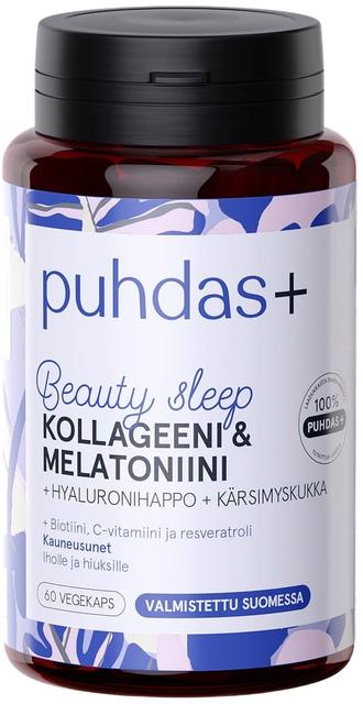 Puhdas+ Beauty sleep kollageeni & melatoniini 26g/60 kaps
