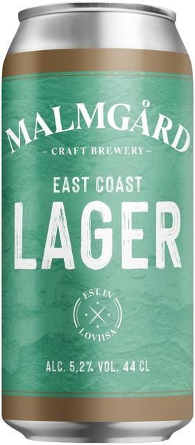 Malmgård East Coast Lager 5,2% olut 0,44l tölkki