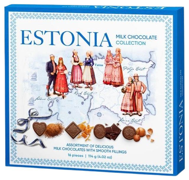 Pergale piimašokolaadi assortii Estonia, 114g