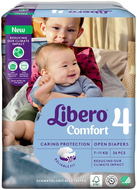 LIBERO Comfort teippivaippa koko 4, 26 kpl, 7-11 kg
