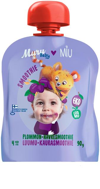 Muru Baby MIU Luumu-kaurasmoothie alkaen 4kk 90g lasten luomuvälipala