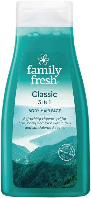Family Fresh Classic 3in1 Body Hair Face shower gel suihkugeeli 500ml