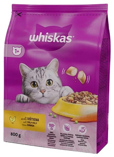 Whiskas kuivtoit täiskasvanud kassidele kanaga 800g