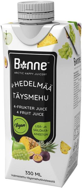 Bonne 4-hedelmää täysmehu 330ml.