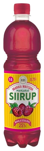 Aura vaarika maitsega siirup 750ml