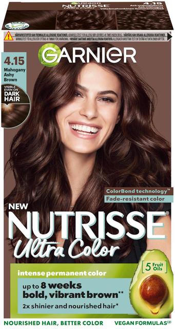 Garnier Nutrisse 4.15 Ultra Color Viileä Mahonkinen Tummanruskea kestoväri 1kpl