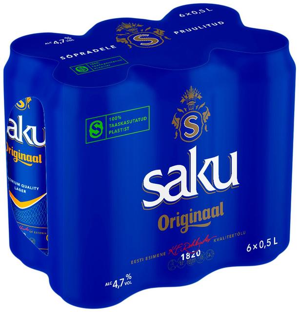 Saku Originaal õlu 6-pakk 4,7%vol 3L