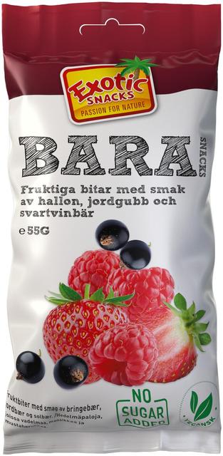 Exotic Snacks BARA Hedelmäpaloja joissa mansikka & vadelma & mustaherukka 55g