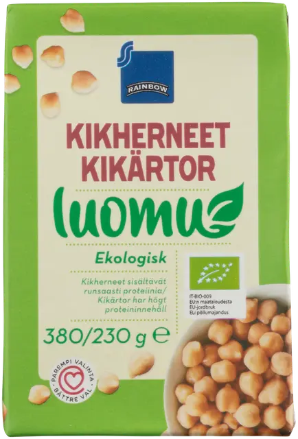 Rainbow kikherneet suolaliemessä luomu 380/230 g