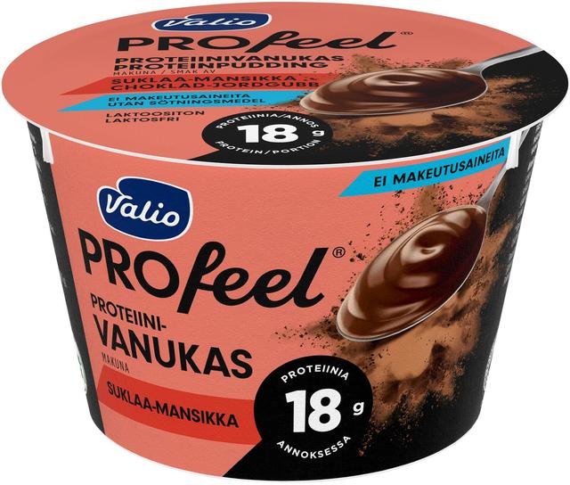 Valio PROfeel® proteiinivanukas 185 g suklaa-mansikka makeutusaineeton laktoositon