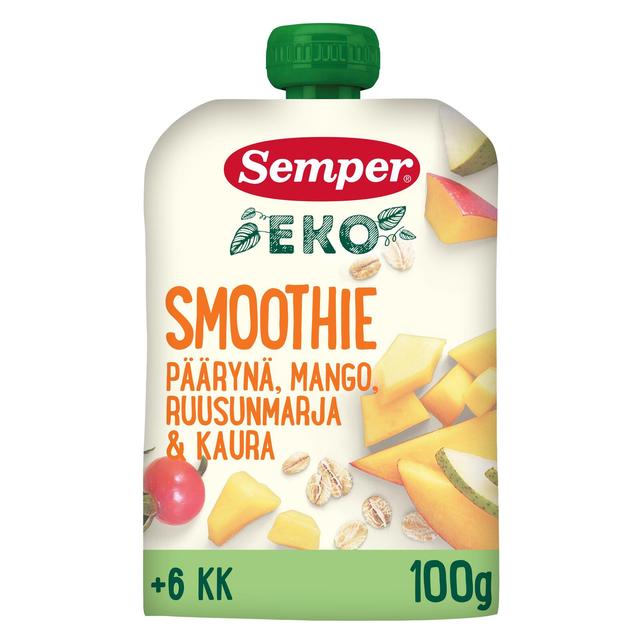 Semper EKO Smoothie Päärynä mango ruusunmarja & kaura 6kk hedelmäsose 100g