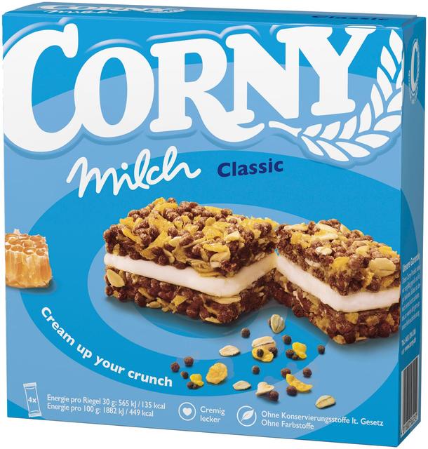 Corny milk 4-pakk piimatäidisega 120g