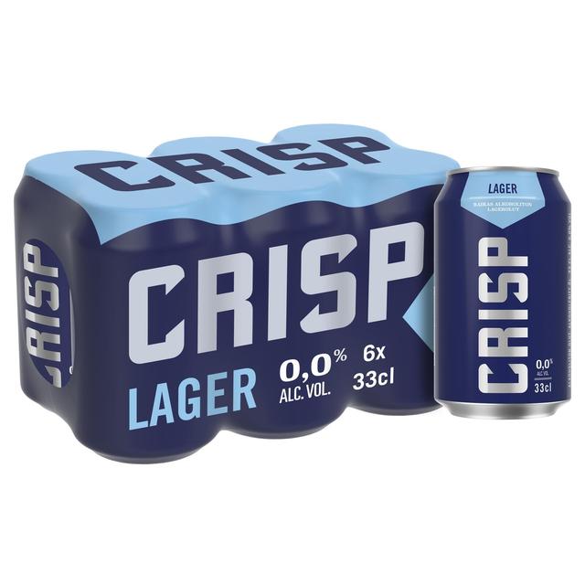 6-pack Crisp alkoholiton vaalea lager olut 0 % tölkki 0,33 L