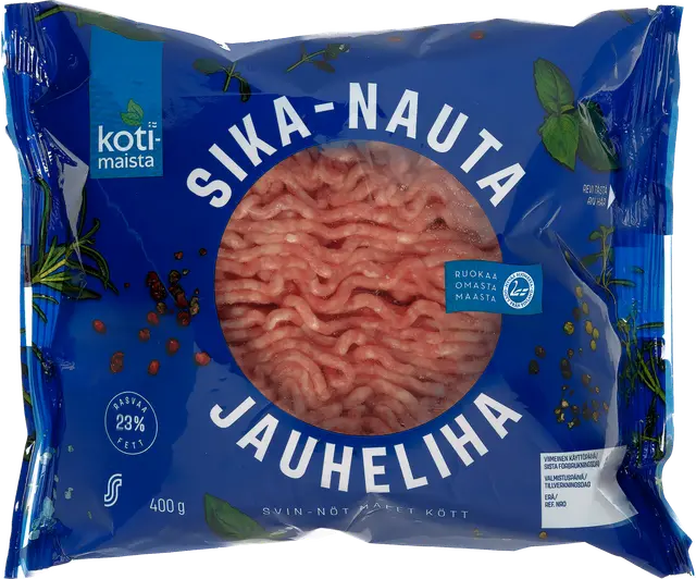 Kotimaista sika-nauta jauheliha 23 % 400 g