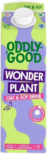 Oddlygood® Wonder Plant kaura-soijajuoma 1 l UHT gluteeniton