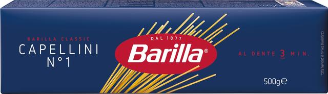 Barilla Capellini n.1 durumvehnästä valmistettu pasta 500g