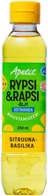 Apetit Kotimainen Rypsi&rapsiöljy sitruuna-basilika 250ml