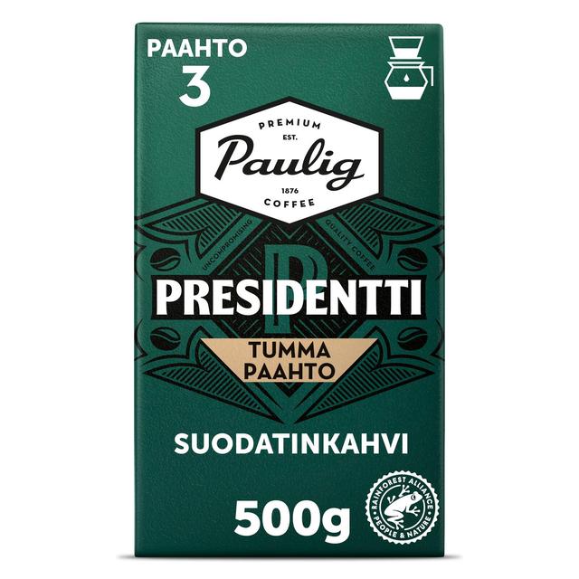 Paulig Presidentti Tumma Paahto kahvi suodatinjauhatus 500g