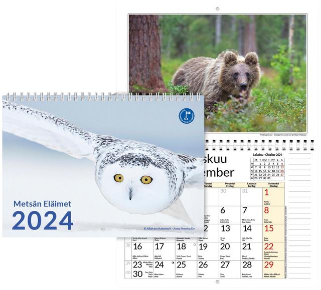 Seinäkalenteri Metsän Eläimet A3 2024
