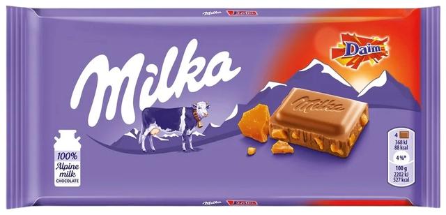 Milka daimi tükkidega piimašokolaad 100 g