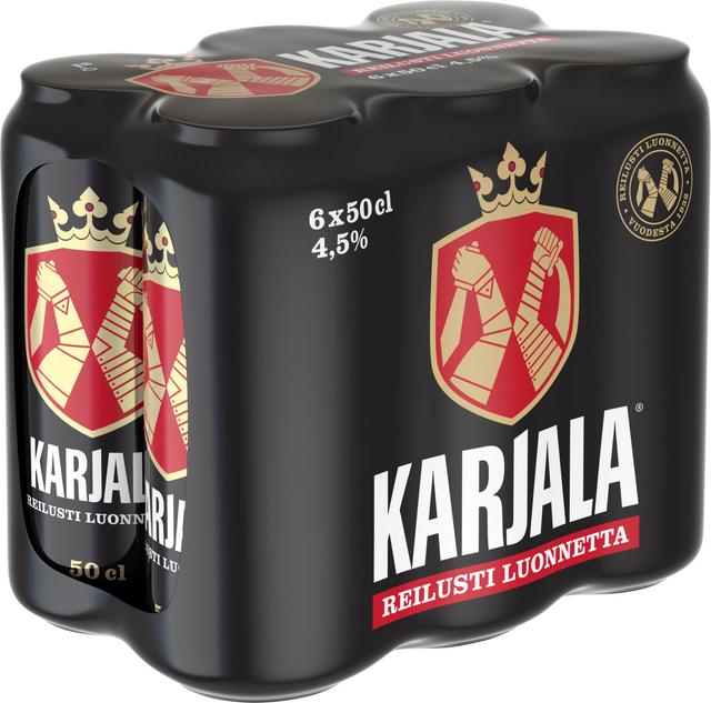 6 x Karjala olut 4,5% 0,5 l