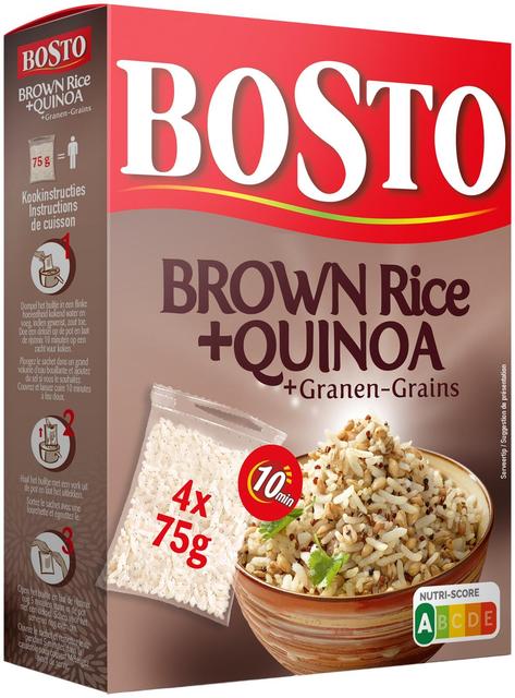 Bosto pruun riis, kinoa ja teravili 4 x 75 g