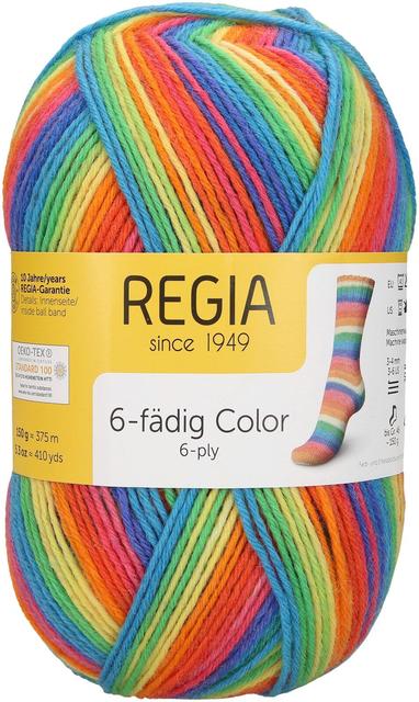 Regia sukkalanka Rainbow 6-säikeinen 150 g