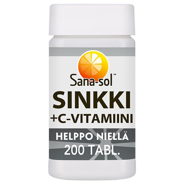Sana-sol Sinkki+C-vitamiini tabletti ravintolisä 200tabl