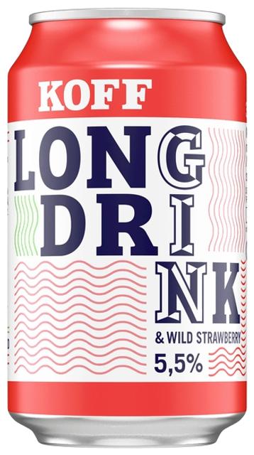 Koff Long Drink Wild Strawberry long drink 5,5 % tölkki 0,33 L