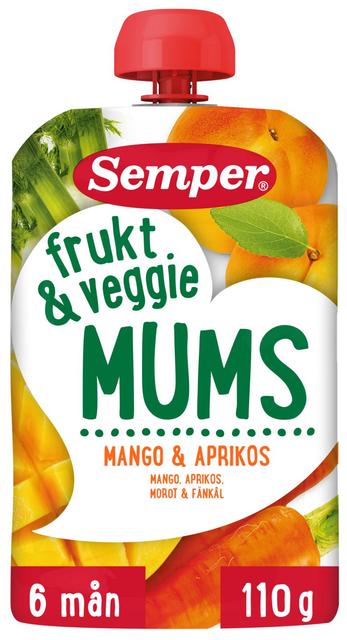 Semper Veggie Mums mango & aprikoosi alkaen 6kk hedelmäsose 110g