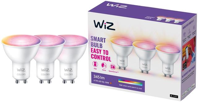 WiZ älylamppu GU10 PAR16 4.7W RGB Wi-Fi, 3 kpl:n pakkaus