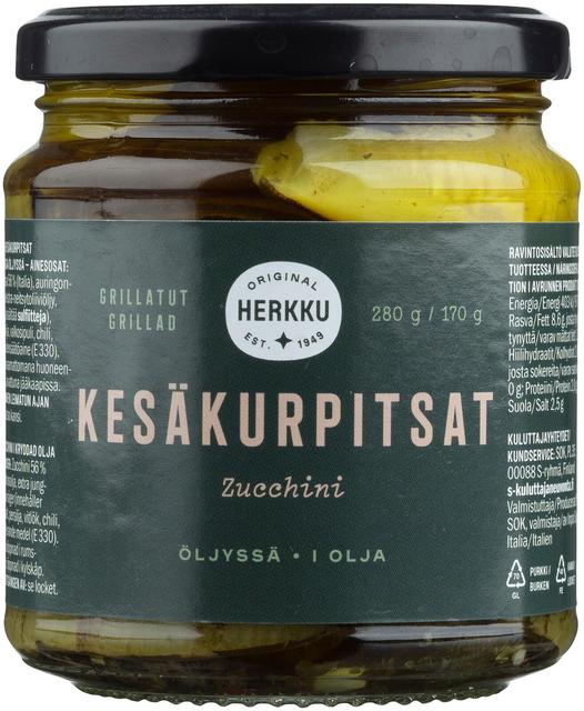 Herkku grillatut kesäkurpitsat 280/170 g