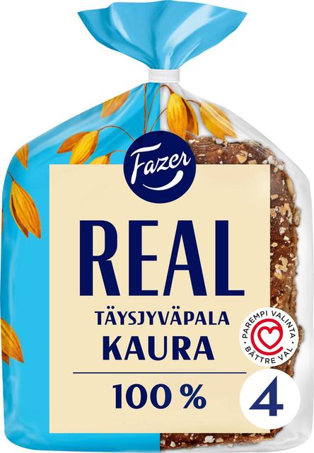 Fazer Real Täysjyväpala 100% kaura 4kpl 310g