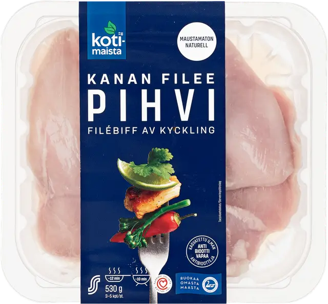Kotimaista Kanan fileepihvi maustamaton 530g