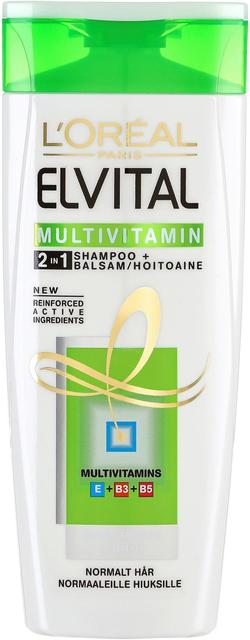 L'Oréal Paris Elvital Multivitamin 2in1 Shampoo Ja Hoitoaine Normaaleille Hiuksille 250ml